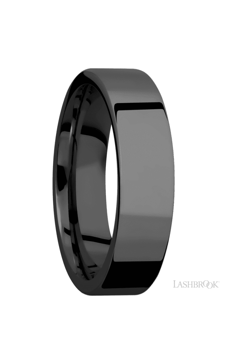 6 mm wide Flat Zirconium band. - Diamonds By Rothschild