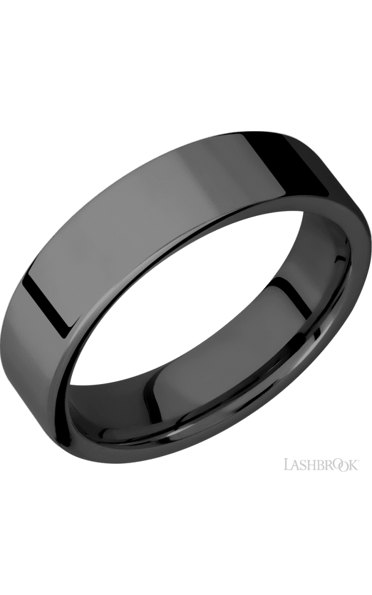 6 mm wide Flat Zirconium band. - Diamonds By Rothschild