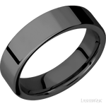 6 mm wide Flat Zirconium band. - Diamonds By Rothschild