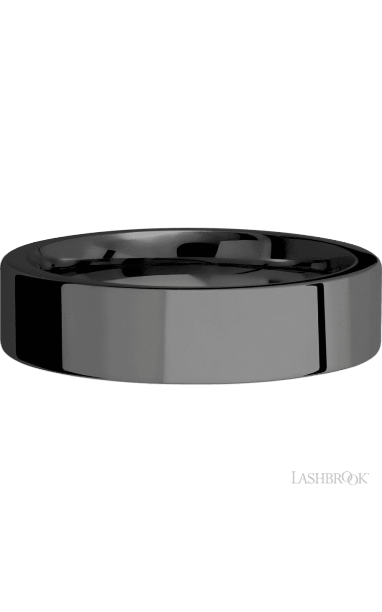 6 mm wide Flat Zirconium band. - Diamonds By Rothschild