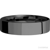 6 mm wide Flat Zirconium band. - Diamonds By Rothschild
