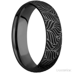 6 mm wide/Domed/Zirconium band with a laser carved Twisted Leaf pattern. - Diamonds By Rothschild