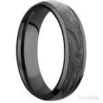 6 mm wide/Domed/Zirconium band with one 4 mm Centered inlay of Forged Carbon Fiber. - Diamonds By Rothschild