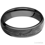 6 mm wide/Domed/Zirconium band with one 4 mm Centered inlay of Forged Carbon Fiber. - Diamonds By Rothschild