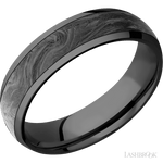 6 mm wide/Domed/Zirconium band with one 4 mm Centered inlay of Forged Carbon Fiber. - Diamonds By Rothschild