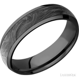 6 mm wide/Domed/Zirconium band with one 4 mm Centered inlay of Forged Carbon Fiber. - Diamonds By Rothschild