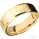 7 mm wide Beveled 10K Yellow Gold band. - Diamonds By Rothschild