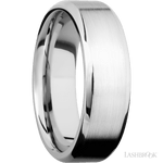 7 mm wide Beveled 14K White Gold band. - Diamonds By Rothschild