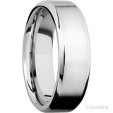 7 mm wide Beveled 14K White Gold band. - Diamonds By Rothschild