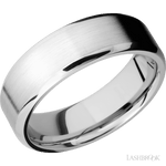 7 mm wide Beveled 14K White Gold band. - Diamonds By Rothschild