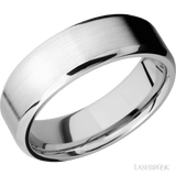 7 mm wide Beveled 14K White Gold band. - Diamonds By Rothschild