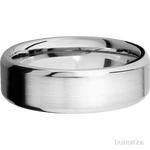 7 mm wide Beveled 14K White Gold band. - Diamonds By Rothschild