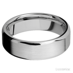 7 mm wide Beveled 14K White Gold band. - Diamonds By Rothschild
