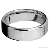 7 mm wide Beveled 14K White Gold band. - Diamonds By Rothschild
