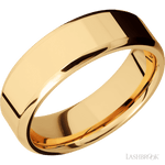 7 mm wide Beveled 14K Yellow Gold band. - Diamonds By Rothschild