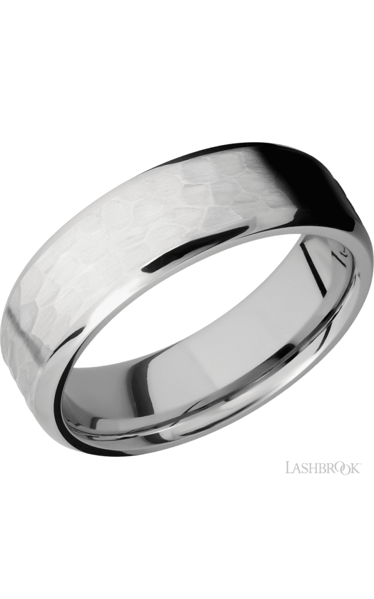 7 mm wide Beveled Cobalt Chrome band. - Diamonds By Rothschild