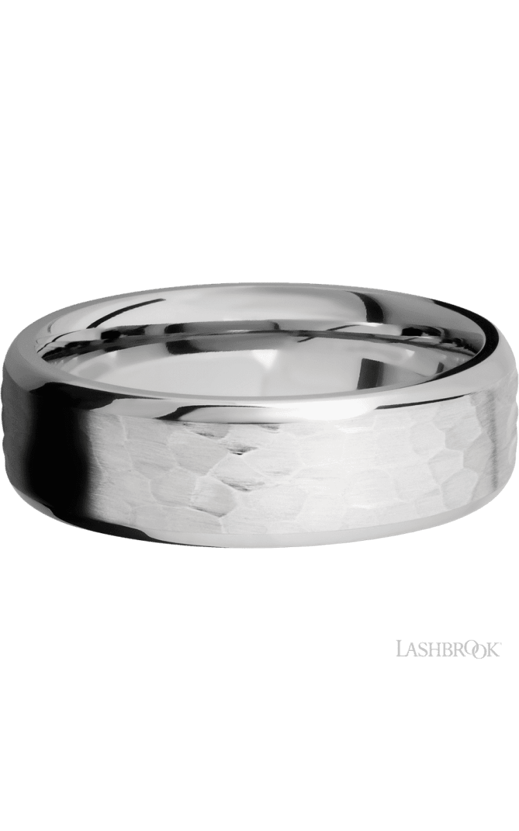 7 mm wide Beveled Cobalt Chrome band. - Diamonds By Rothschild