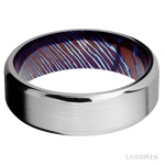 7 mm wide Beveled Cobalt Chrome band featuring a Titanium Damascus sleeve. - Diamonds By Rothschild