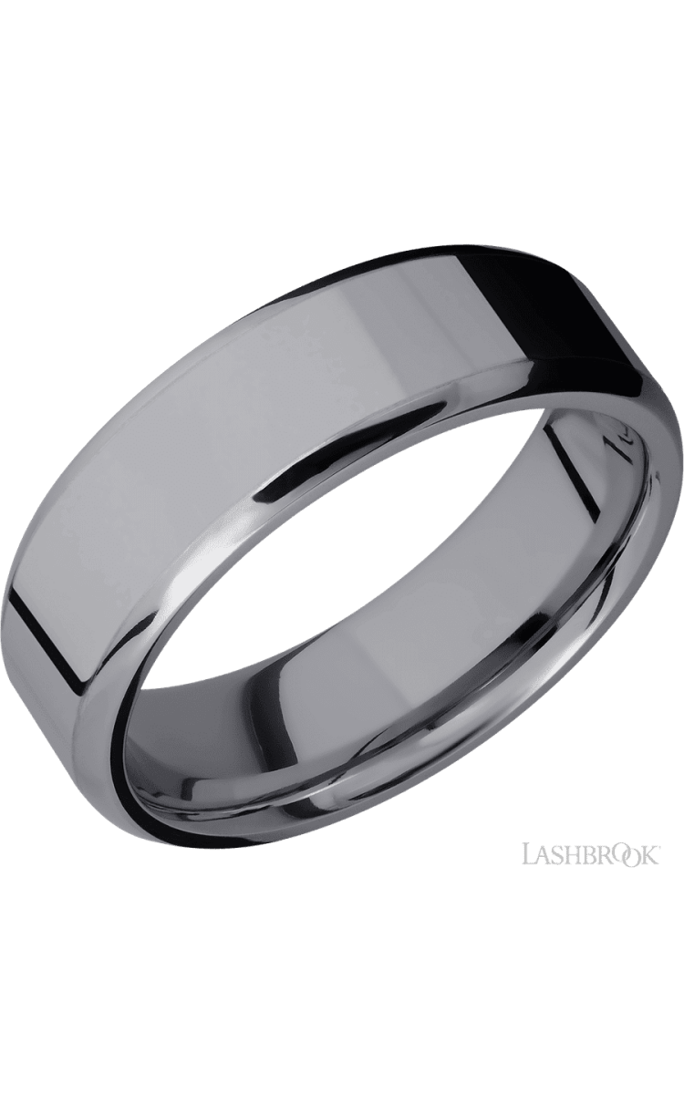 7 mm wide Beveled Tantalum band. - Diamonds By Rothschild
