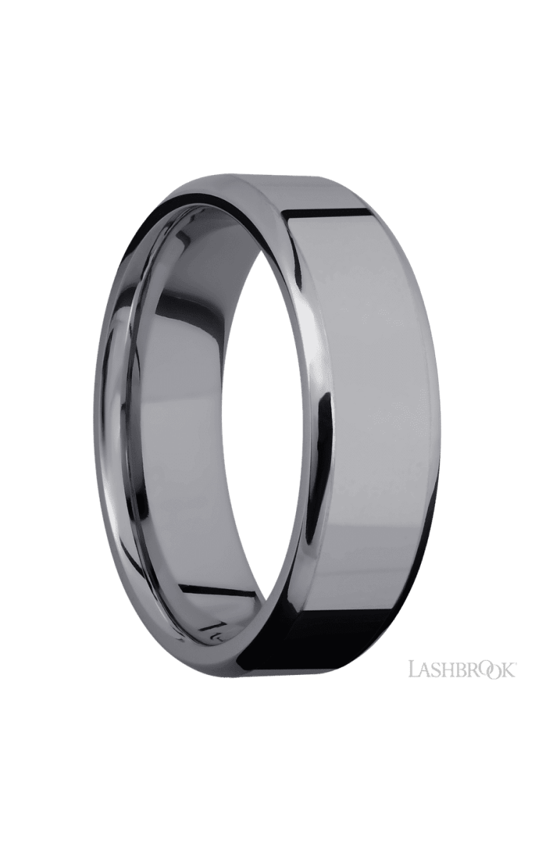 7 mm wide Beveled Tantalum band. - Diamonds By Rothschild