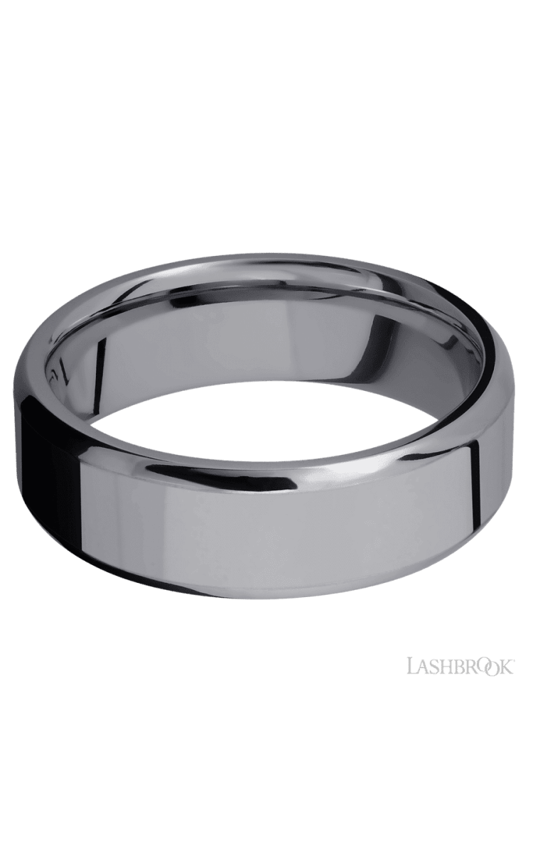 7 mm wide Beveled Tantalum band. - Diamonds By Rothschild