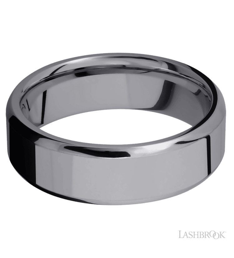 7 mm wide Beveled Tantalum band. - Diamonds By Rothschild
