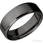 7 mm wide Beveled Tantalum Noir band. - Diamonds By Rothschild