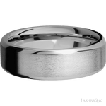 7 mm wide Beveled Titanium band. - Diamonds By Rothschild