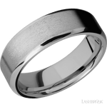 7 mm wide Beveled Titanium band. - Diamonds By Rothschild