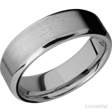 7 mm wide Beveled Titanium band. - Diamonds By Rothschild