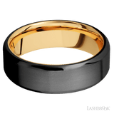 7 mm wide Beveled Zirconium band featuring a 14K Yellow Gold sleeve. - Diamonds By Rothschild