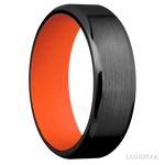 7 mm wide Beveled Zirconium band featuring a Hunter Orange sleeve. - Diamonds By Rothschild