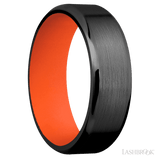 7 mm wide Beveled Zirconium band featuring a Hunter Orange sleeve. - Diamonds By Rothschild