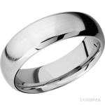 7 mm wide Domed Bevel 14K White Gold band. - Diamonds By Rothschild