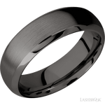 7 mm wide Domed Bevel Tantalum Noir band. - Diamonds By Rothschild