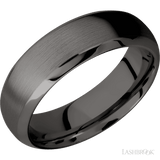 7 mm wide Domed Bevel Tantalum Noir band. - Diamonds By Rothschild