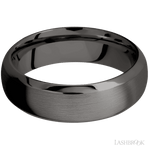 7 mm wide Domed Bevel Tantalum Noir band. - Diamonds By Rothschild