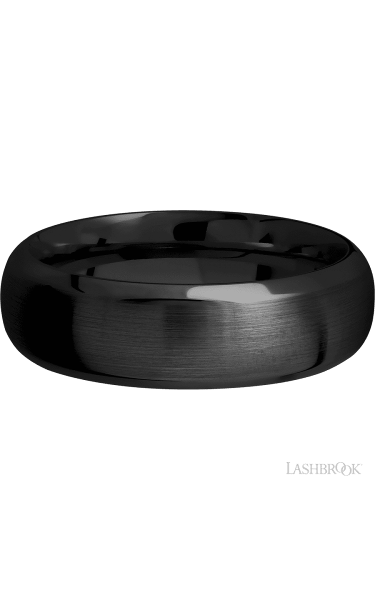 7 mm wide Domed Bevel Zirconium band. - Diamonds By Rothschild
