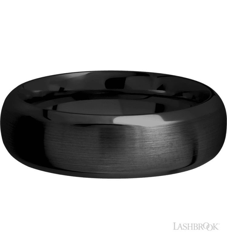 7 mm wide Domed Bevel Zirconium band. - Diamonds By Rothschild