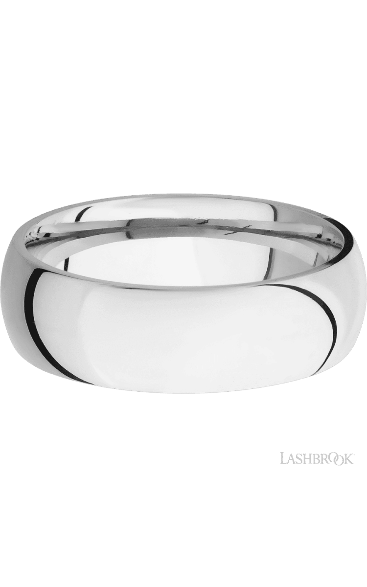 7 mm wide Domed Cobalt Chrome band. - Diamonds By Rothschild