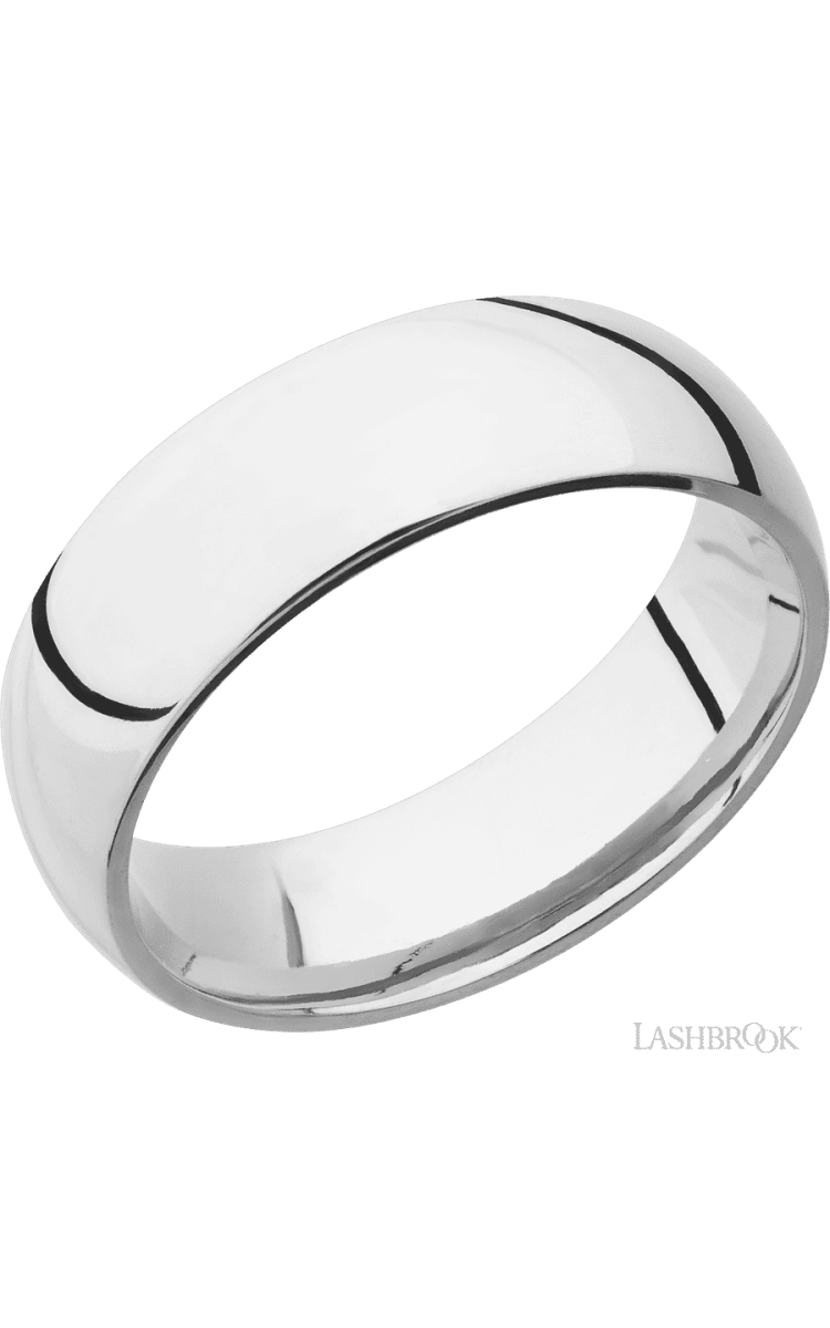 7 mm wide Domed Cobalt Chrome band. - Diamonds By Rothschild