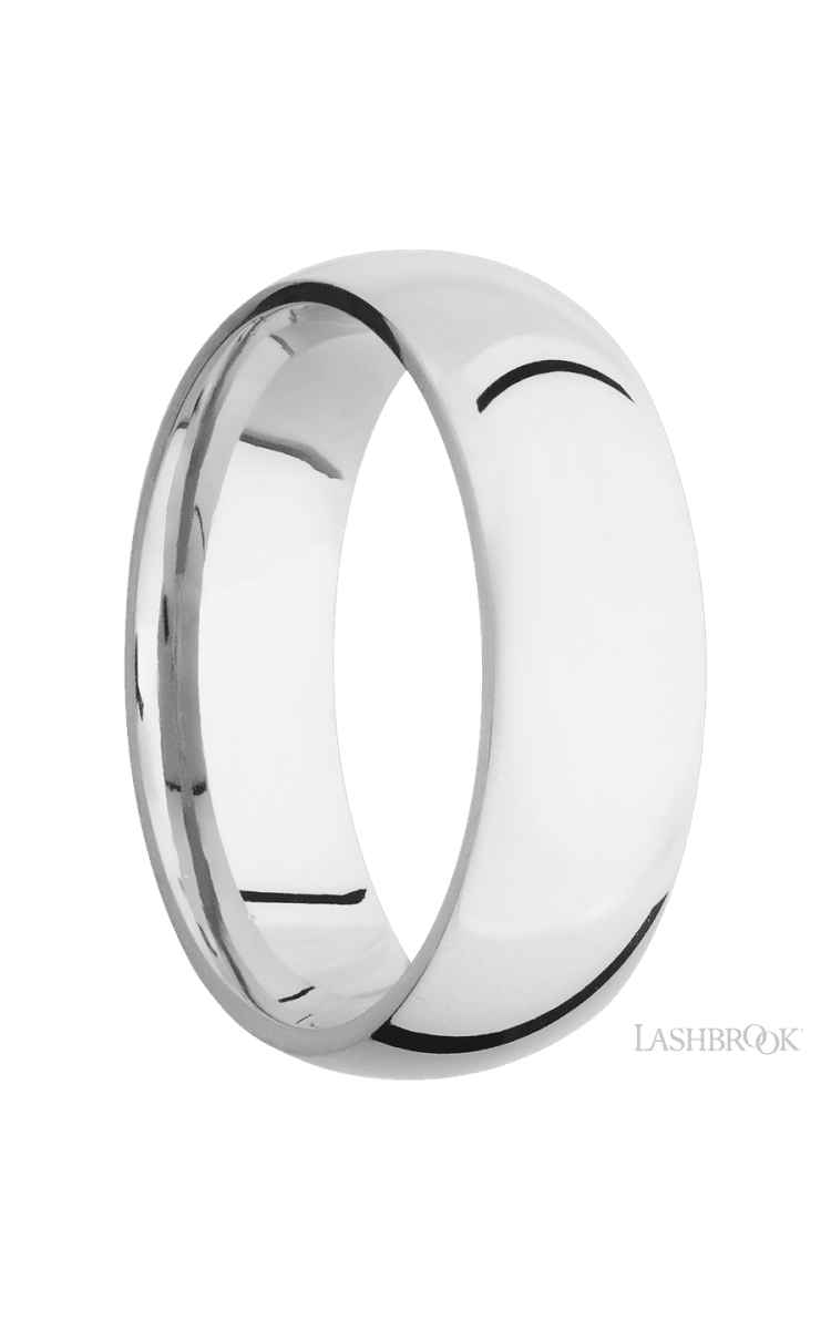 7 mm wide Domed Cobalt Chrome band. - Diamonds By Rothschild