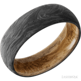 7 mm wide Domed Forged Carbon Fiber band featuring a Whiskey Barrel sleeve. - Diamonds By Rothschild