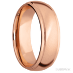 7 mm wide Domed Stepped Down Edges 14K Rose Gold band. - Diamonds By Rothschild