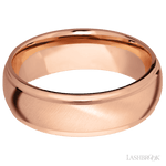 7 mm wide Domed Stepped Down Edges 14K Rose Gold band. - Diamonds By Rothschild
