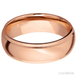 7 mm wide Domed Stepped Down Edges 14K Rose Gold band. - Diamonds By Rothschild