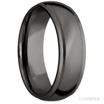 7 mm wide Domed Stepped Down Edges Tantalum Noir band. - Diamonds By Rothschild