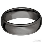 7 mm wide Domed Stepped Down Edges Tantalum Noir band. - Diamonds By Rothschild