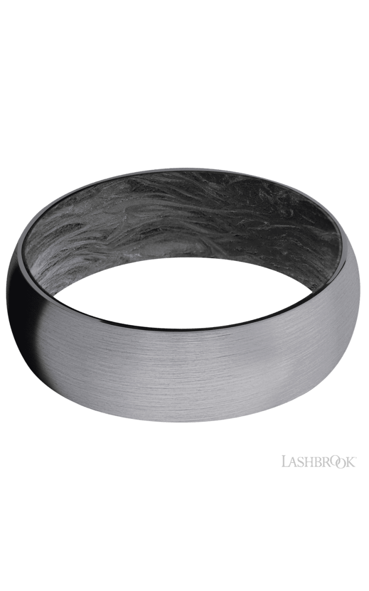 7 mm wide Domed Tantalum band featuring a Forged Carbon Fiber sleeve. - Diamonds By Rothschild