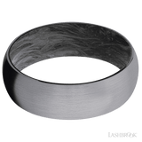 7 mm wide Domed Tantalum band featuring a Forged Carbon Fiber sleeve. - Diamonds By Rothschild
